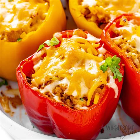 Chicken Stuffed Peppers Mexican Flavors Wholesome Yum