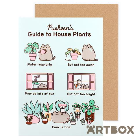 Buy Pusheen The Cat Guide To House Plants Greeting Card At Artbox