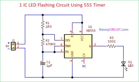 Flashing Led Project Circuit Diagram