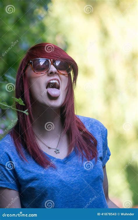 Red Haired Girl Stock Image Image Of Horizontal Carefree 41878543