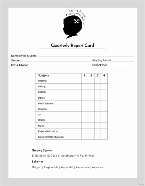 Downloadable Printable Report Card Template Printable Templates