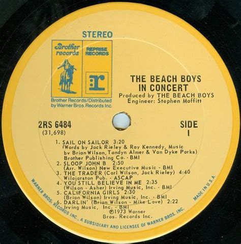 Beach Boys In Concert 2lp For Sale