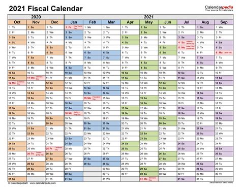 2021 Fiscal Year Calendar Free Printable Templates Gambaran