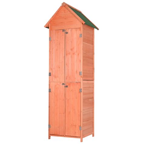 Outsunny Wooden Garden Storage Shed Utility Tool Cabinet Outdoor Yard