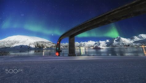 Bridge To The North Aurora Dancing Over 1 Of The Bridges In Arctic