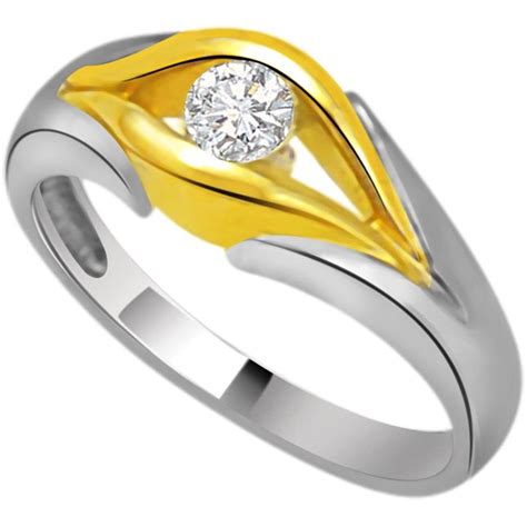 Buy diamond engagement rings, diamond wedding rings etc. Solitaire Two - Tone Diamond Rings SDR669 - Best Prices N ...