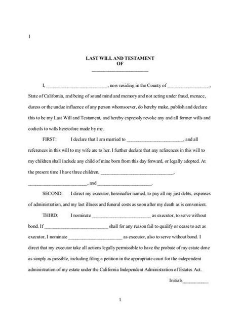 Will And Estate Planning Template