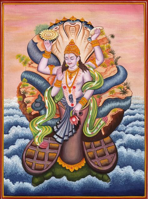 Kurma Avatar Of Lord Vishnu Watercolor Vishnu Lord Vishnu Varaha