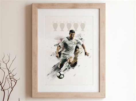 Cristiano Ronaldo Cr7 A4 Watercolour Print Champions League Etsy