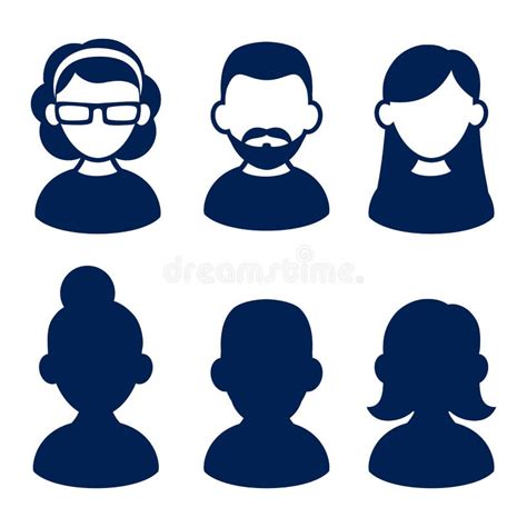 Avatar Profile Icon Set Including Male And Female Stock Vector