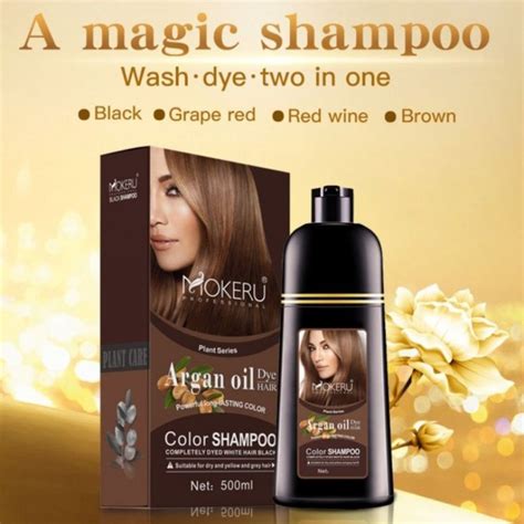Jual MOKERU Color Shampoo Argan Oil Dye Hair Sampo Semir Herbal Alami Ml Shopee Indonesia