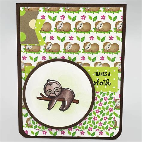 Thanks A Sloth Thank You Card 2019249 Etsy