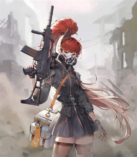 Wallpaper Original Characters Anime Girls Redhead Long Hair Gas