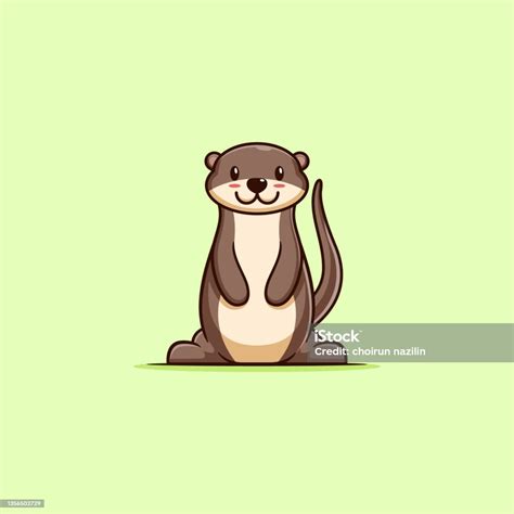 Otter Made Into A Cute Cartoon Stock Illustration Download Image Now