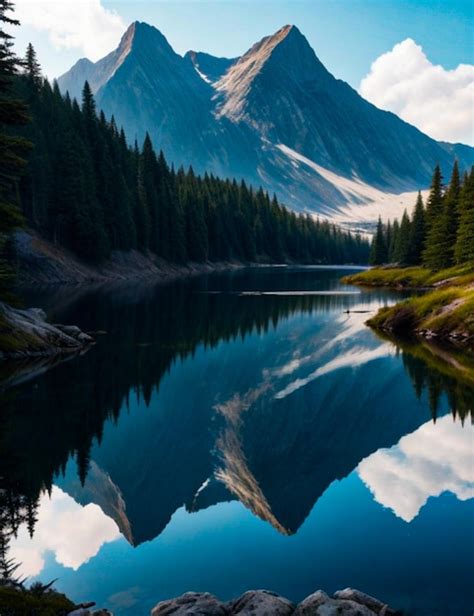 Premium Ai Image Photo Nature Beauty Reflected In Tranquil Mountain Lake