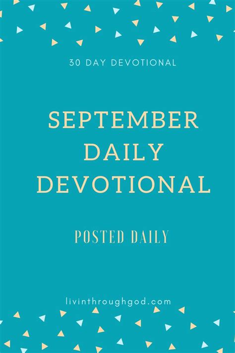 30 Day Devotional For The Month Of September Daily Devotional