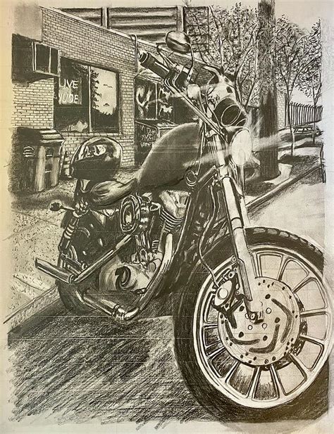 Harley Davidson Drawing By Jason Churchill Pixels