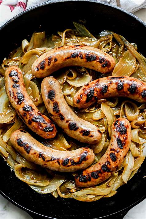 Bratwurst In Beer With Onions Foodiecrush Com