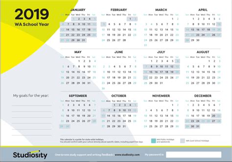 School Terms And Public Holiday Dates For Wa In 2019 Studiosity