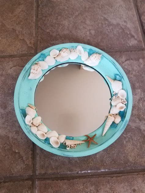 Round seashell mirror | Etsy | Seashell mirror, Sea shell decor, Sea shells