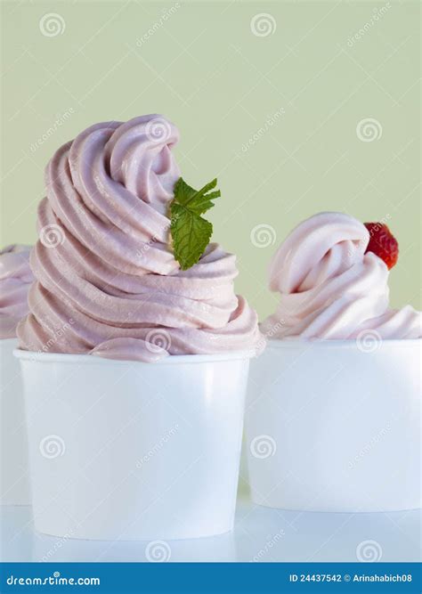 Frozen Soft Serve Yogurt Stock Photo Image Of Soft 24437542
