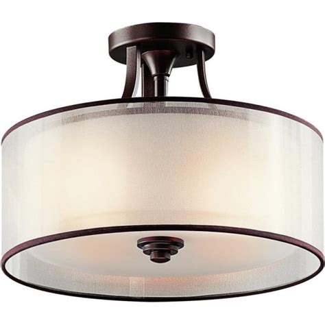 Lacey Semi Flush Fitting Traditional Low Ceiling Bronze Fitting Light