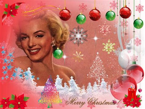 A Christmas Card With An Image Of Marilyn Monroe