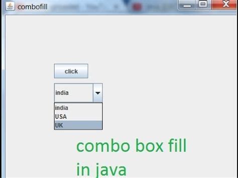 Java Program To Create A Combobox And Fill With Array Youtube