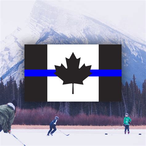 Canadian Thin Blue Line Flag Sticker Weatherproof Vinyl Canada Flag S