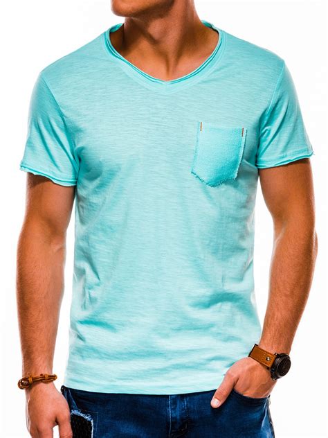 Mens Plain T Shirt S1100 Turquoise Modone Wholesale Clothing For Men