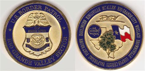 Us Border Patrol Sector Old Style Challenge Coins