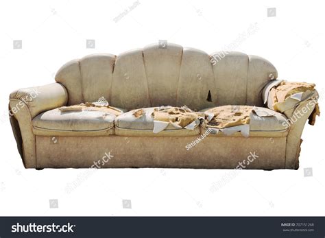 Old Dirty Ripped Sofa Isolated On Stock Photo 707151268 Shutterstock