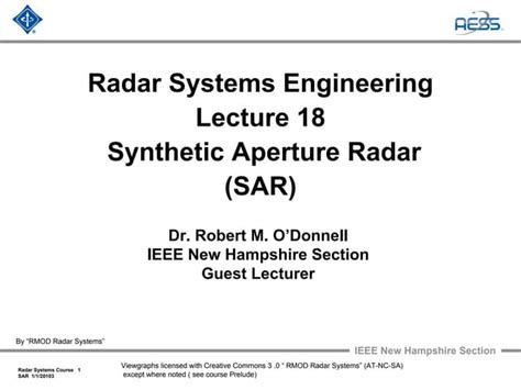 Radar 2009 A 18 Synthetic Aperture Radar Ppt
