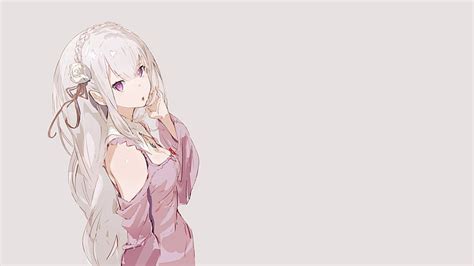 HD Wallpaper Female Anime Character Illustration Emilia Re Zero