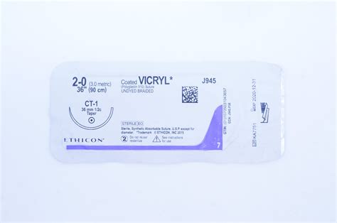 Ethicon J945 2 0 Coated Vicryl Stre Ct 1 36mm 12c Taper 36 Inch X