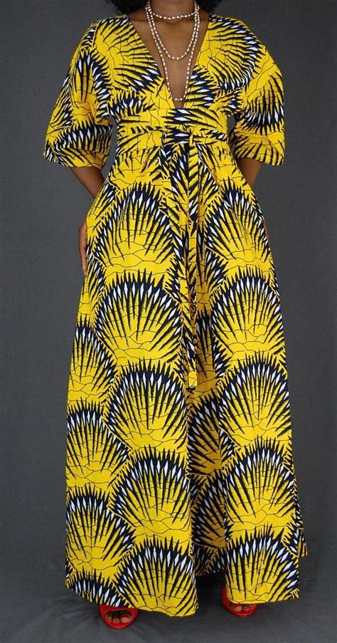 Yellow Ankara Maxi Dress African Clothing For Women African