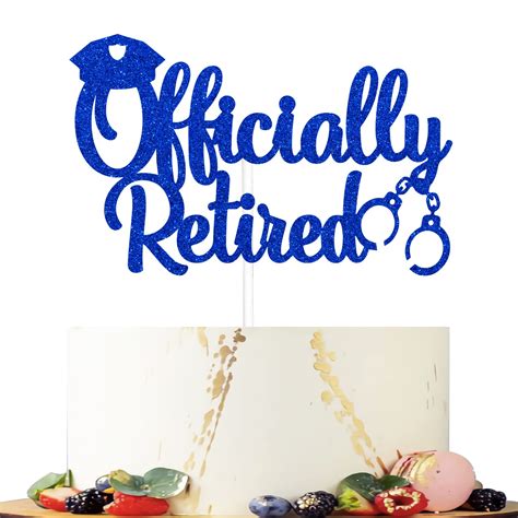 Buy Officially Retired Officer Cake Topper Happy Retirement Cake Decorations The Legend Has