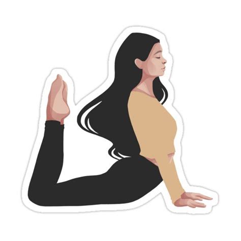 Yellow Yoga Girl Asana Sticker By Madliart In 2021 Yoga