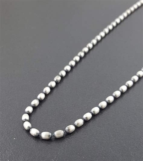 Oval Bead Chain Sterling Silver Silver Chain Sterling Etsy In 2020