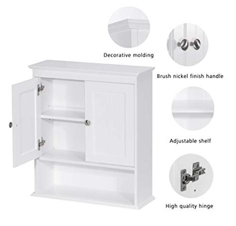 Spirich Home Bathroom Cabinet Wall Mounted With Doors Wood Hanging