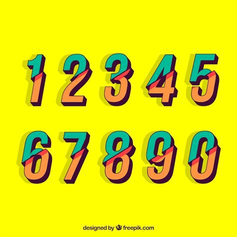 Premium Vector Colorful Number Collection With Flat Design
