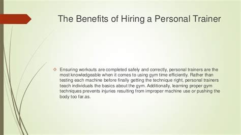 The Benefits Of Hiring A Personal Trainer