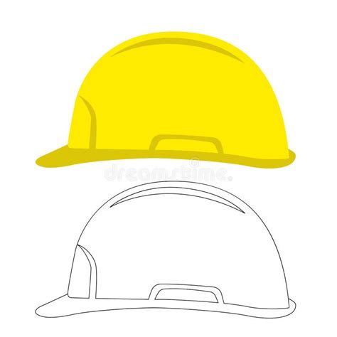 Worker Safety Helmet Vector Illustrationflat Set Stock Vector
