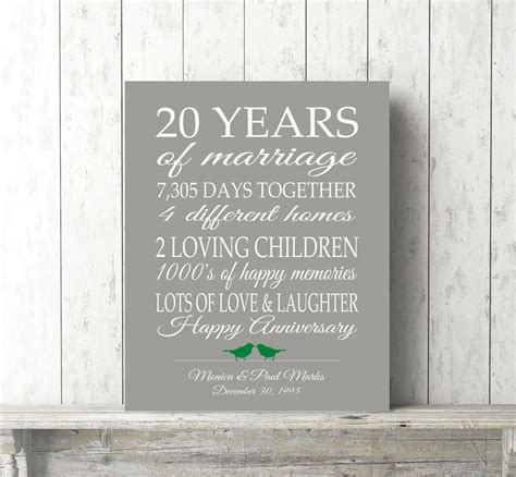 Are you ready for your big day? 20 Year Anniversary Gift 20th Anniversary Art Print | Etsy