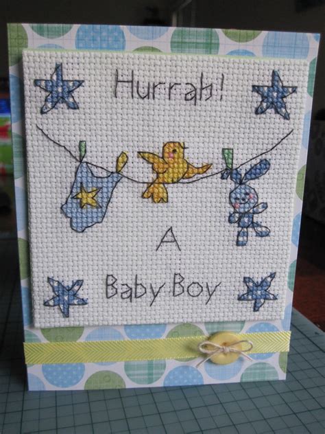 Cross stitch patterns for new baby. bernmakes - Handmade Cards by Bern: New Baby Boy! Cross ...