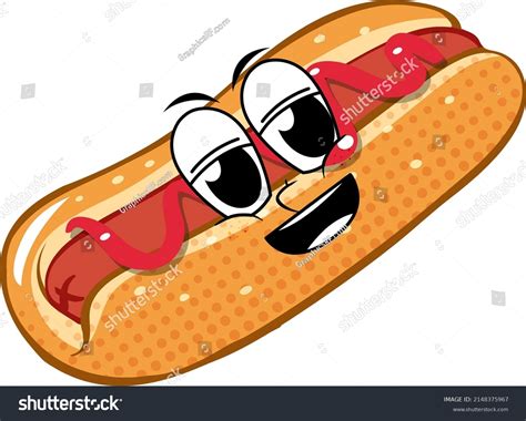 Hotdog Happy Face Illustration Stock Vector Royalty Free 2148375967