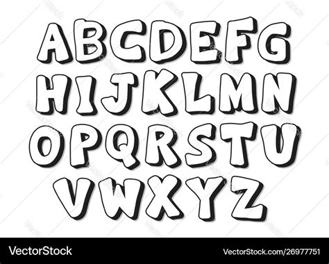 Alphabet Art Color Signs Letters Design Royalty Free Vector