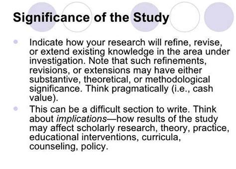 The qualitative significance of a study is as above in readerofbooks' reply. Significance of the study meaning in thesis proposal