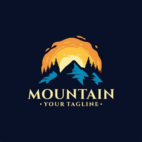 Premium Vector Vintage Mountain Logo Design Illustration