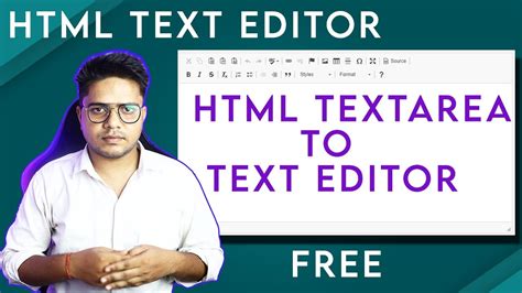 How To Replace HTML Textarea To Text Editor Best Free HTML Text